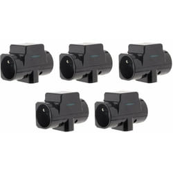 Zenitech - Lot de 5 triplites parafoudre 2x 16A 2P+T + 1x6A 2P - Noir