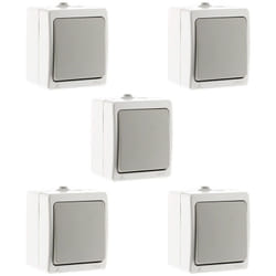 Zenitech - 5 va et vient simples - Gris Clair IP54 - Akya