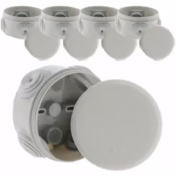 Description générale Boîte de dérivation ronde étanche IP55, idéale pour vos travaux électriques en extérieur. Son diamètre e ...