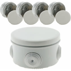 Zenitech - Lot de 5 boîtes étanches Ø80x45mm IP55 - Gris