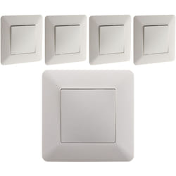 Zenitech - Lot de 5 interrupteurs va et vient 10A - Blanc - Artezo