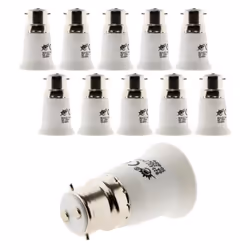 Adaptateur de douille - ZENITECH - B22 vers E27 - Lot de 10 - Blanc - Intérieur