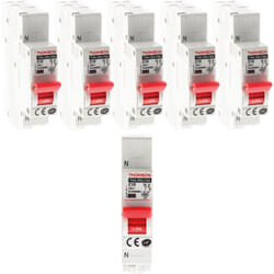 Thomson - Lot de 6 disjoncteurs à connexions automatiques ph+n - 10A nf