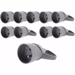 Lot de 10 fiches femelles anneau - 16A 2P + T - Noir Lot de 10 fiches femelles Capacité: 16A Type: 2P + T Couleur: Noir