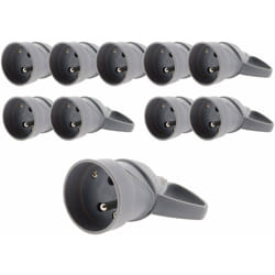 Zenitech - Lot de 10 fiches femelles anneau 16A 2P + t - Noir