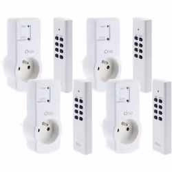 Lot de 4 commandes des appareils électriques jusqu'à 1000 W. Sa portée atteint jusqu'à 25 mètres (fonctionnent à travers les  ...