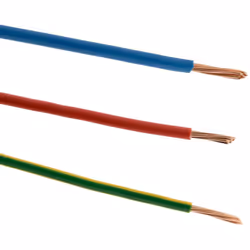 Caractéristiques du câble domestique rigide H07V-R 6mm² 5m - Zenitech Modèle : set de 3 câbles électriques H07V-R 6mm² Couleu ...