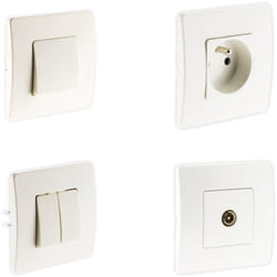 Zenitech - 2 interrupteurs va et vient + prise 2P+T + tv - Simplea