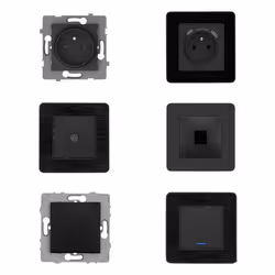Set de prises et interrupteurs - ZENITECH - Kouro - 2 prises 16A - 2 ports USB - RJ45 et TV