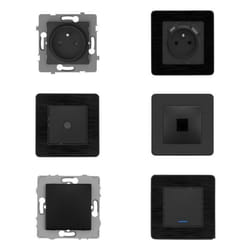 Set de prises et interrupteurs - ZENITECH - Kouro - 2 prises 16A - 2 ports USB - RJ45 et TV