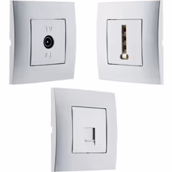Ensemble avec une prise TV + une prise téléphonique 8 plots + une prise RJ45 - Simplea Caractéristiques de la prise TV montée ...