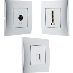 Zenitech - Prise tv + prise téléphonique 8 plots + prise RJ45 - Simplea