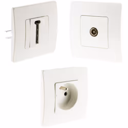 Ensemble de 3 prises : 2P+T 16A + prise TV mâle Ø9.52mm + prise téléphonique 8 plots - Venus Caractéristiques de la prise 2P+ ...