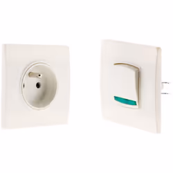 Bouton poussoir à voyant + prise 2 P+T - Zenitech Caractéristiques du bouton poussoir à voyant - 2300W - Zenitech Modèle : bo ...