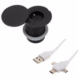 Prise encastrée avec ports USB et chargeur induction QI + câble USB universel Zenitech OFFERT ! Caractéristiques de la prise  ...