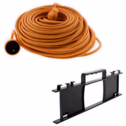 Rallonge électrique avec fiche 2P+T 16A - 50m + range câble pour prolongateur de jardin - 25m - Zenitech Caractéristiques de  ...