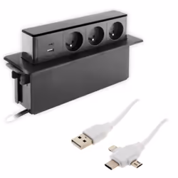 Bloc multiprise encastrable USB + HDMI + câble USB universel OFFERT ! Caractéristiques du bloc multiprise encastrable USB + H ...