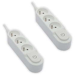 Chacon - Lot de 2 blocs multiprises 3x16A - 3500W - câble H05VV-F 3x1.5mm² - longueur 3m - blanc