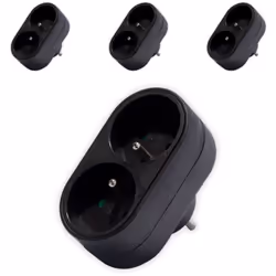 Caractéristiques de la biplite domino 2x16A 3500W - noir - Chacon : Modèle : bliplite domino 2x16A Conditionnement : lot de 4 ...