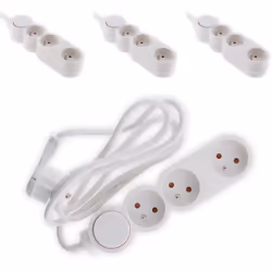 Caracatéristiques de la multiprise Home 3 prises 16A 2P+T - Zenitech : Modèle : bloc multiprise 3 prises 16A (2P+T) Condition ...