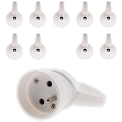 Zenitech - Lot de 10 fiches femelles anneau 1 prise 16A 2P+T - Blanc