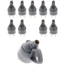 Zenitech - Lot de 10 fiches mâles anneau -16A 2P+T - Gris