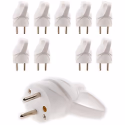 Fiche mâle anneau -16A 2P+T - Blanc - Zenitech Cette fiche électrique mâle 2P+T 16A de couleur blanche est pourvue d'un annea ...