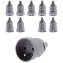 Zenitech - Lot de 10 fiches femelles 16A 2P+T - Gris