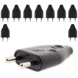 Zenitech - Lot de 10 fiches mâles 2P 6A - Noir