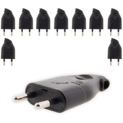 Zenitech - Lot de 10 fiches mâles 2P 6A latérales - Noir