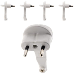 Zenitech - Lot de 5 fiches mâles 2P 6A extraplates Blanc