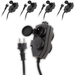 Zenitech - Lot de 5 boîtiers de dérivation 4 prises IP44 5m - Noir