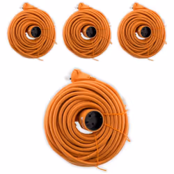 Prolongateur 16A HO5VV-F 2x1.5 Orange 40m Rallonge d'une longueur de 40 mètres, de couleur orange et d'une intensité électriq ...