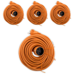 Zenitech - Lot de 4 prolongateurs 16A HO5VV-F 2x 1,5mm² 2P sans terre - Orange 40m