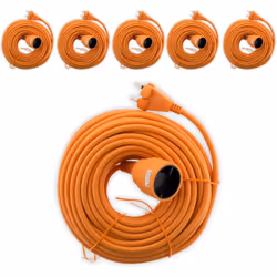 Caractéristiques du lot de 6 rallonges 16A H05VV-F 2x1.5mm² - orange - Zenitech : Modèle : lot de 6 rallonges Couleur(s) : or ...