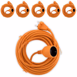 Prolongateur 16A HO5VV-F 2x1.5 Orange 20m Rallonge d'une longueur de 20 mètres, de couleur orange et d'une intensité électriq ...