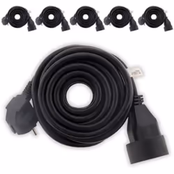 Prolongateur 16A 2P+T HO5VV-F 3G1,5mm² Noir 5m Prolongateur 16A 2P+T HO5VV-F 3G1,5mm² Noir 5m Capacité: 16A Type: 2P+T Longue ...