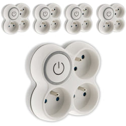 Zenitech - Lot de 5 triplites avec interrupteur 3x16A - Blanc/Gris