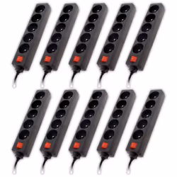 Multiprise standard avec interrupteur lumineux : 5 prises 16A 2P+T pour brancher vos appareils électriques et luminaires Inte ...