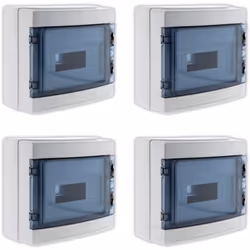 Caractéristiques du lot de 4 coffrets étanches IP65 8 modules + avec accessoires - Zenitech : Modèle : lot de 4 coffrets élec ...