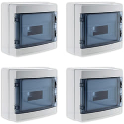 Zenitech - Lot de 4 coffrets étanches IP65 8 modules + accessoires