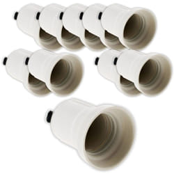 Zenitech - Lot de 10 douilles E27 Résine avec patte équerre - Blanc