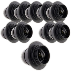 Zenitech - Lot de 10 douilles E27 + bague - noir
