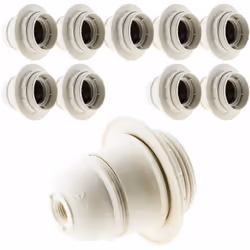 Caractéristiques de la douille + bague luminaire E27 - Zenitech : Modèle : douille + bague E27 Plusieurs couleurs et conditio ...