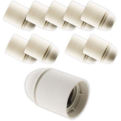 Zenitech - Lot de 10 douilles lisses sans bague - E27 - blanc