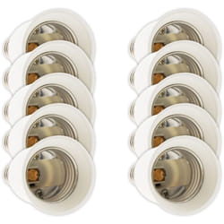 Lot de 10 adaptateurs de douille culot pour ampoules - fiche mâle E14 vers fiche femelle E27 - Blanc Zenitech