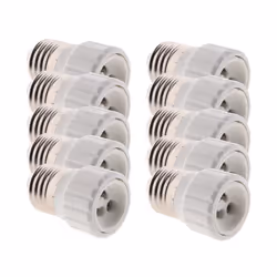 Lot de 10 adaptateurs de douille E27 vers GU10 à visser - Compatible LED - Blanc - Zenitech