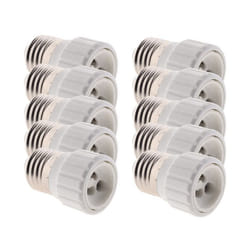 Lot de 10 adaptateurs de douille E27 vers GU10 à visser - Compatible LED - Blanc - Zenitech