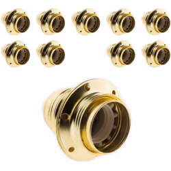 Douille E27 Acier Laitonné double bague borne de terre Douille E27 Acier Laitonné Double bague Borne de terre