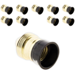 Zenitech - Lot de 10 douilles E27 Acier Laitonné collerette bakélite